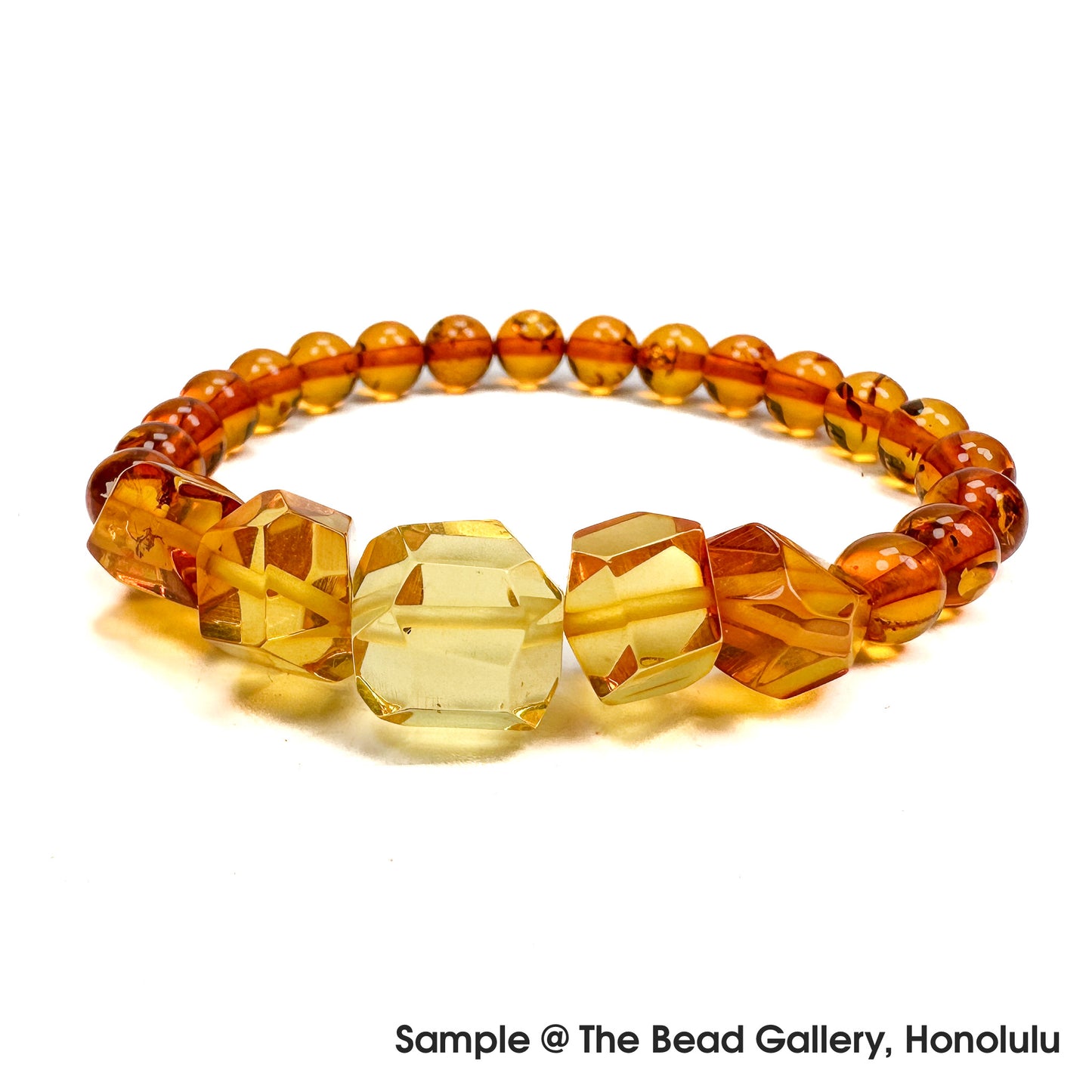 Amber 11-13mm Faceted Long Drill Bead - 1 pc.