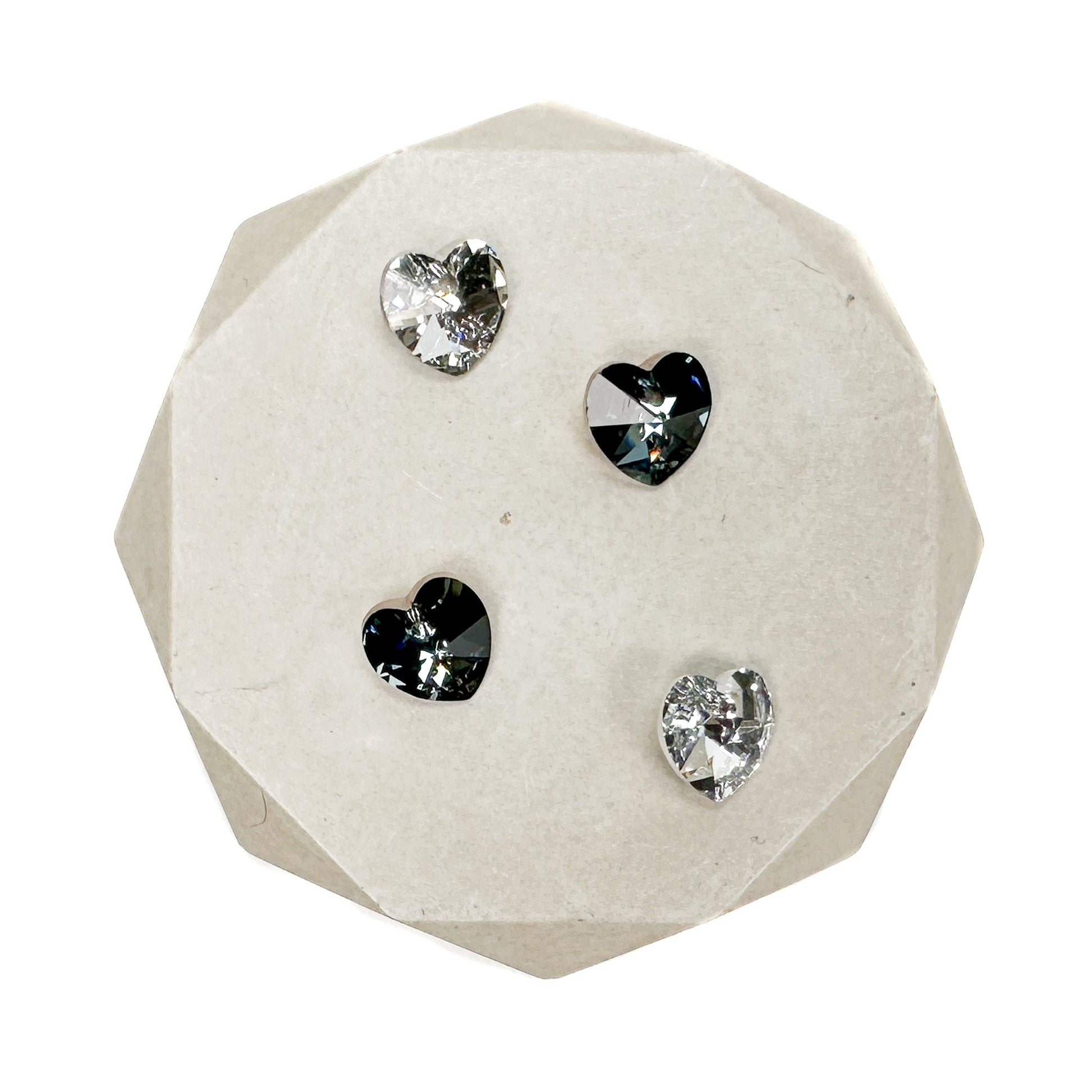 10mm Preciosa Heart Crystal Mix - 4 pcs.-The Bead Gallery Honolulu