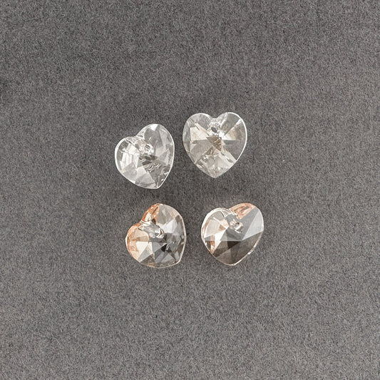 10mm Preciosa Heart Crystal Mix - 4 pcs.-The Bead Gallery Honolulu