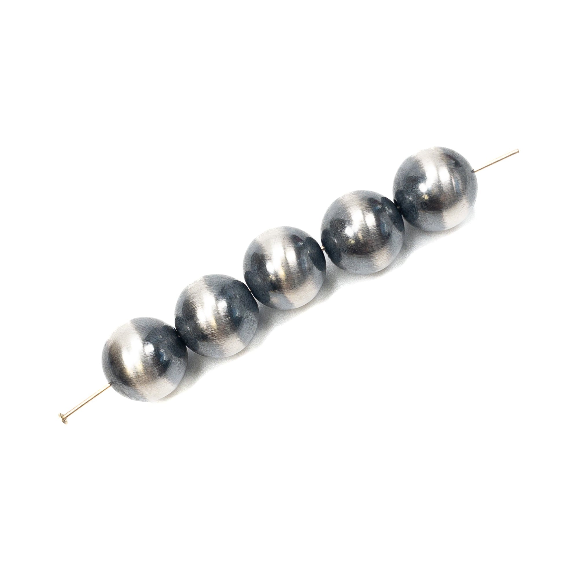 12mm Navajo Smooth Round Bead (Oxidized Sterling Silver) - 1 pc.