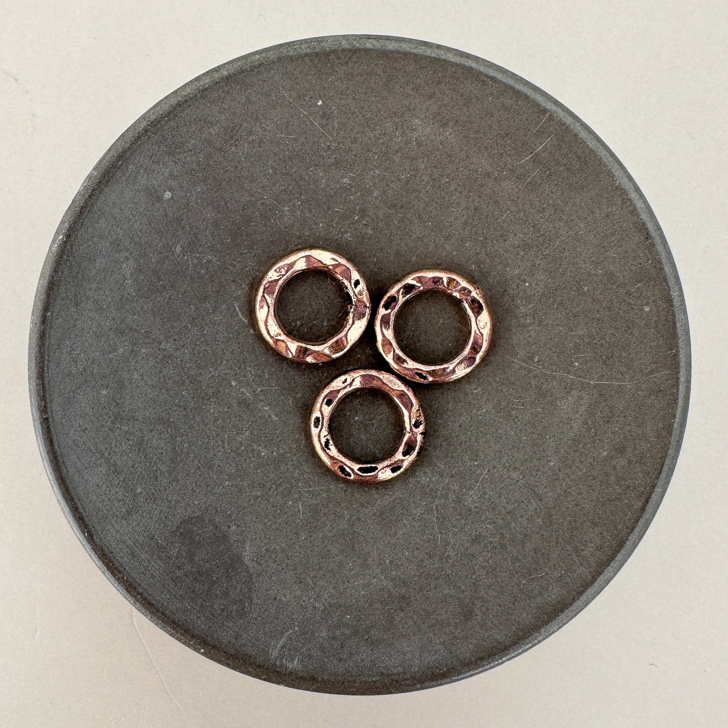 12mm Plated Hammered Ring (3 Metal Options) - 1 pc. (M1837)