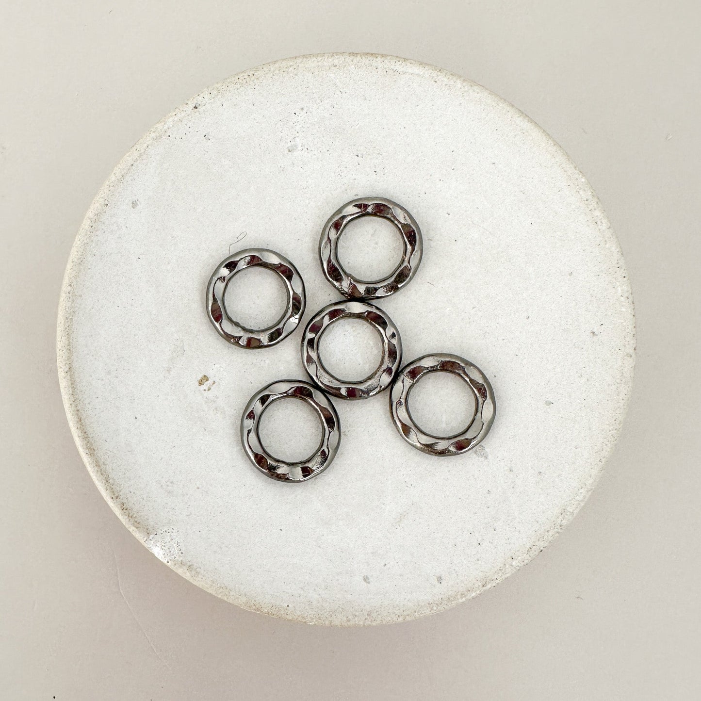 12mm Plated Hammered Ring (3 Metal Options) - 1 pc. (M1837)