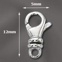 12mm Swivel Lobster Clasp - Silver (S130)