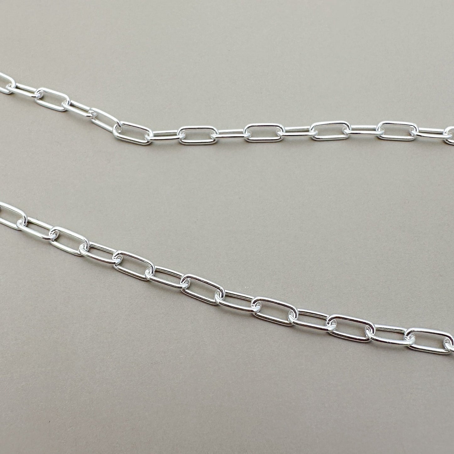 18" Paperclip Long Link Chain Finished Chain  (Sterling Silver) - 1 pc. (M368)