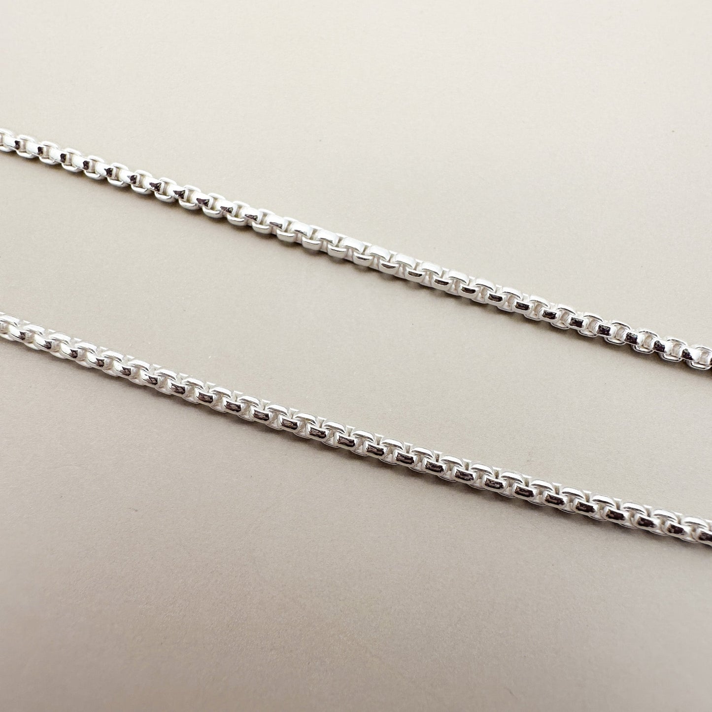 18" Round Box Chain 1.5mm Finished Chain  (Sterling Silver) - 1 pc. (M1981)