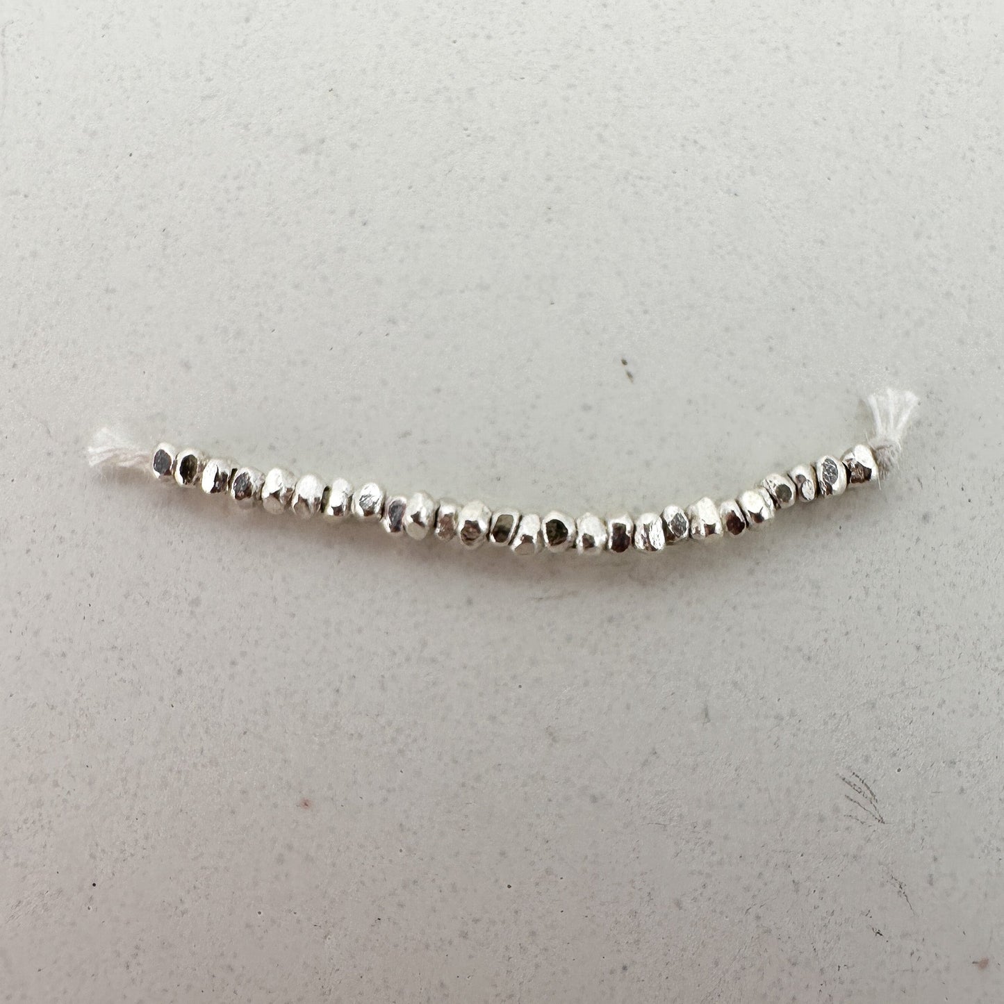 1.5mm Faceted Rondelle Bead (Thai Silver) - 1 INCH (M1855)