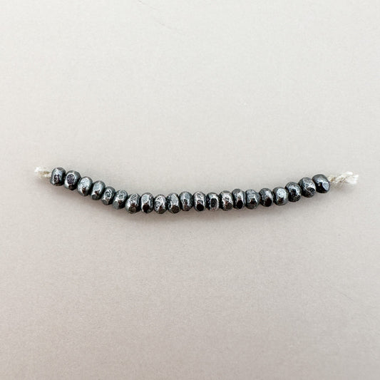 1.75mm Faceted Bead (Oxidized Thai Silver) - 1 INCH (M376)