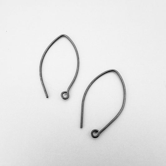 28x13mm Oval Pointed Earwire - Oxidized Brass (2 pcs/M1068)