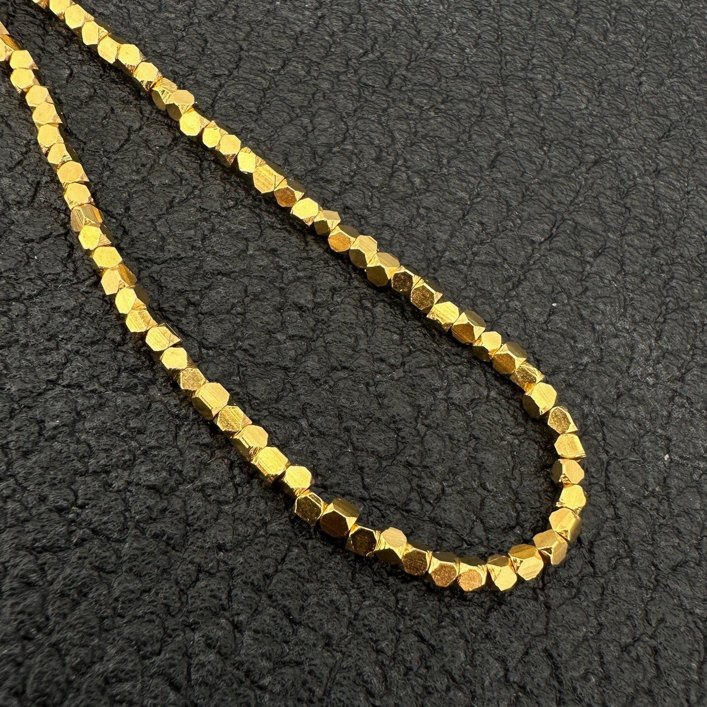 2.5mm Gold Vermeil Cornerless Cube - 16.75" Strand (GEM2279)