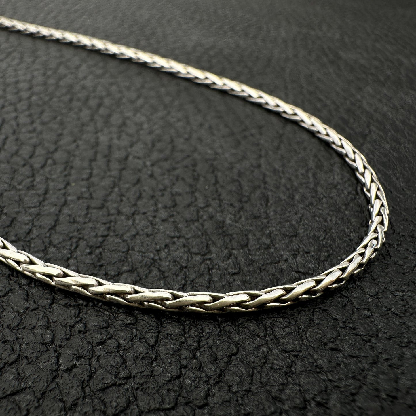 2mm Braided Bali Silver Finished Chain Necklace (3 Length Options) - 1 pc. (J249)