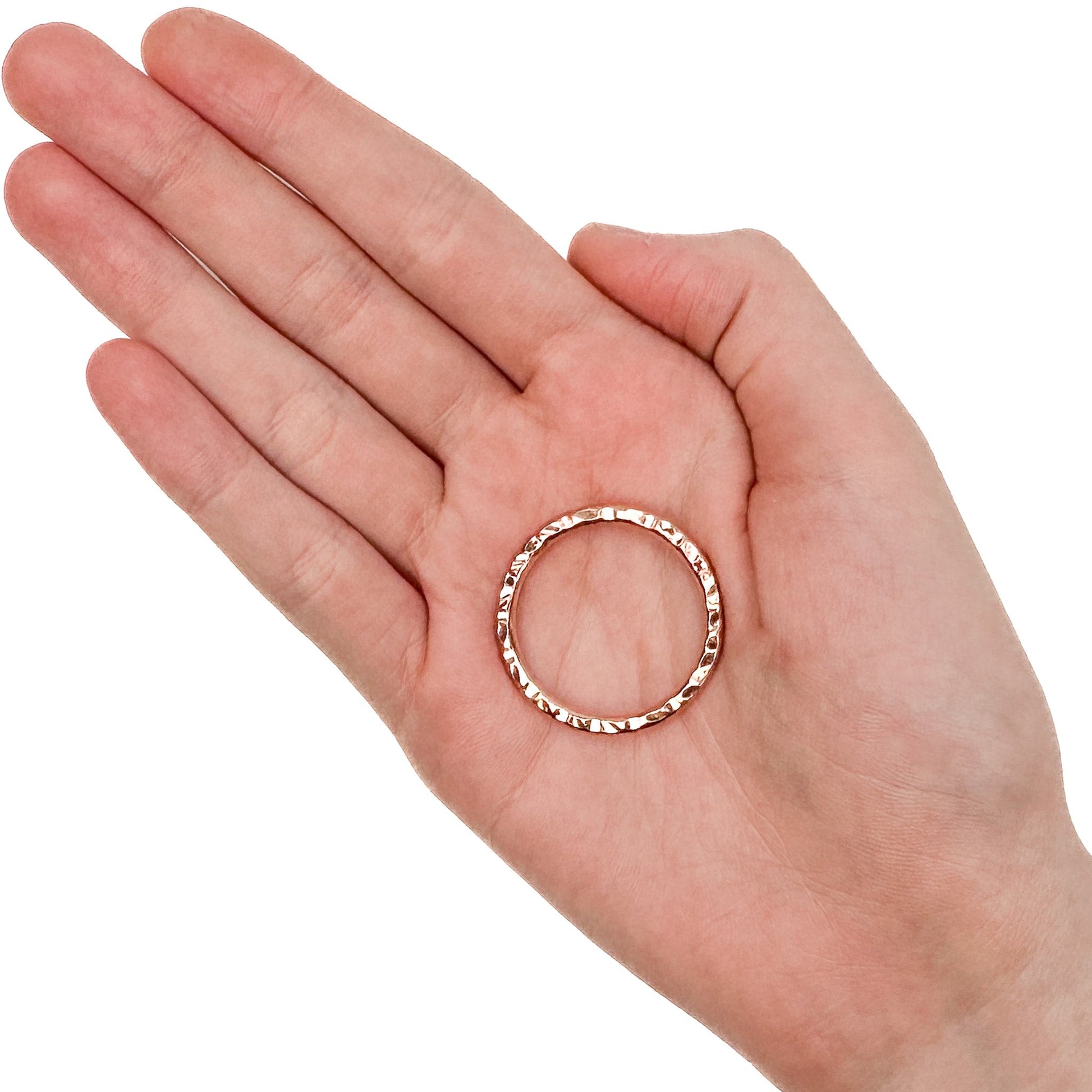 30mm Plated Brass Hammered Ring (3 Metal Options) - 1 pc.-The Bead Gallery Honolulu