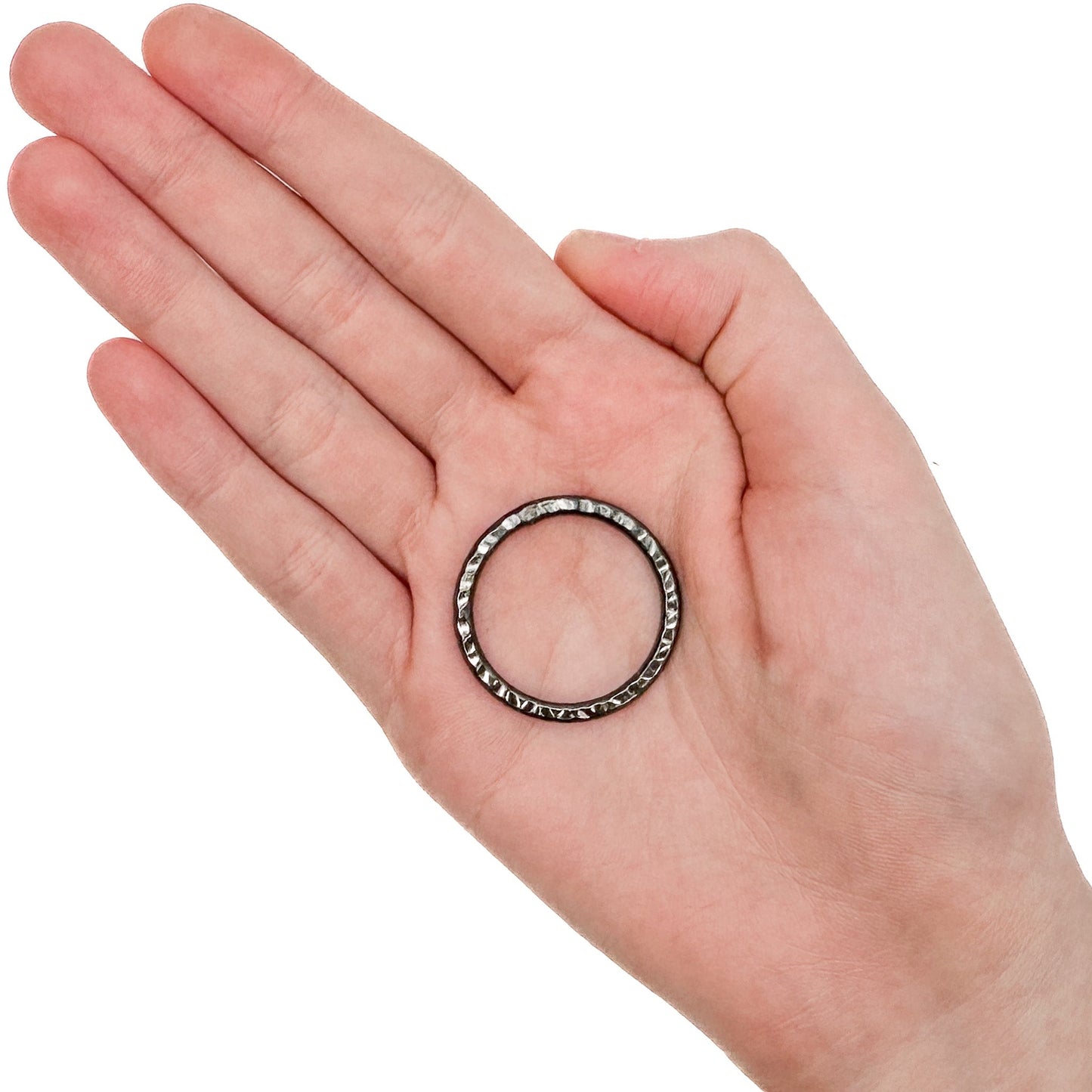 30mm Plated Brass Hammered Ring (3 Metal Options) - 1 pc.-The Bead Gallery Honolulu