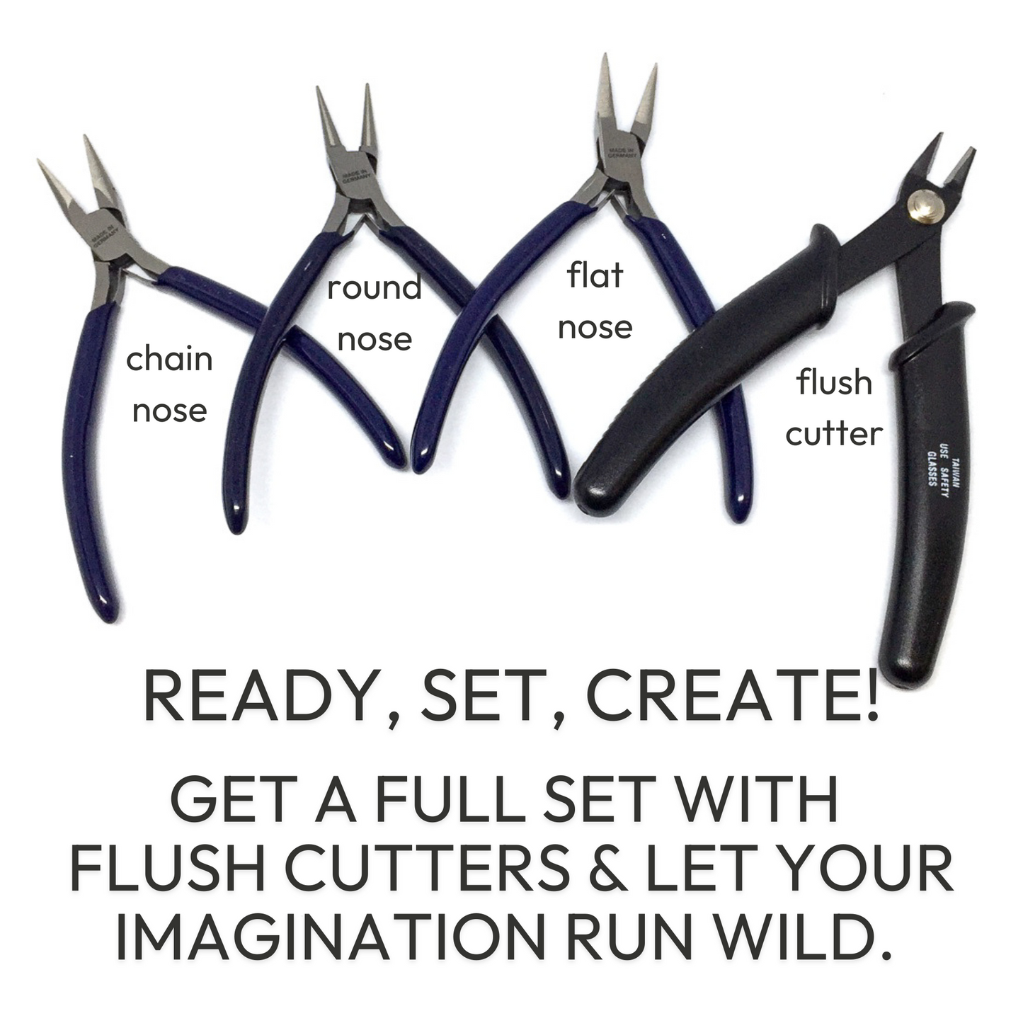 4 Pc. Premium German Plier Set + Flush Cutters (w/ Bonus Gift!)-The Bead Gallery Honolulu