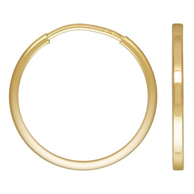 14mm Square Tube Endless Hoop Earring - Gold Filled (1pair/G672)-The Bead Gallery Honolulu