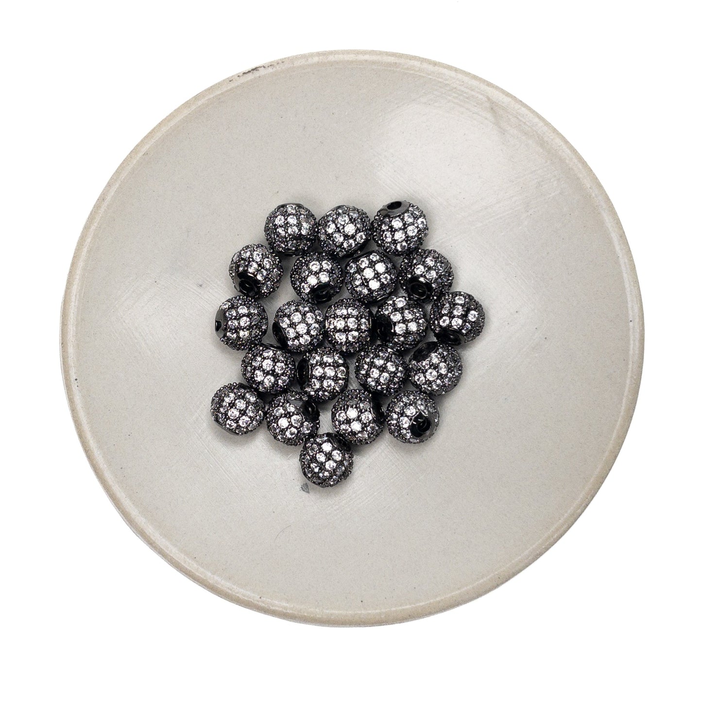 6mm Blingy CZ Micro-Pave Round Bead (2 Colors Available) - 3 pcs.