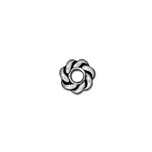 8mm Twist Spacer w/2.5mm Hole (2 Metal Options) - 1 pc.-The Bead Gallery Honolulu