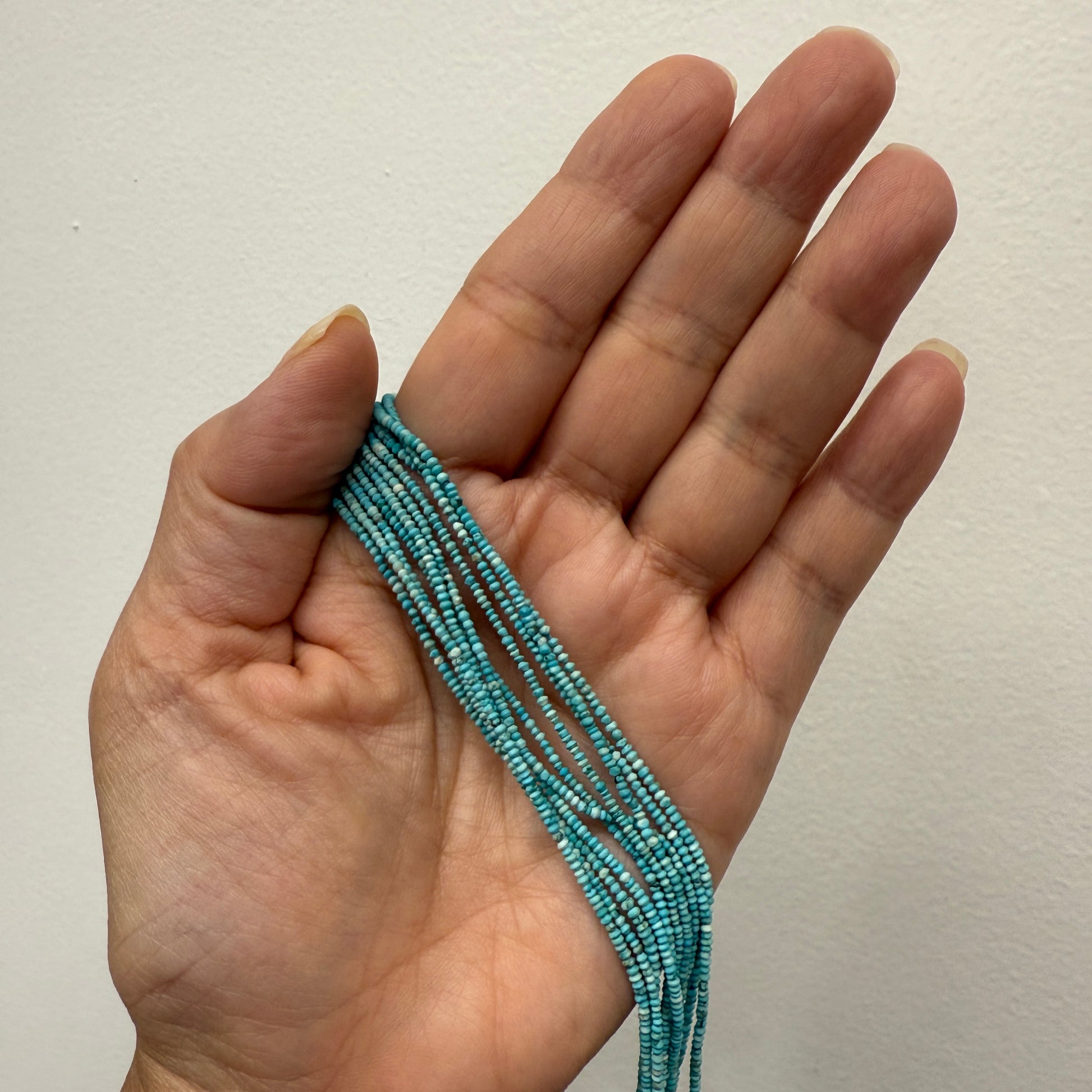 Turquoise Matte 2mm Rustic Rondelle Bead - 15" Strand-The Bead Gallery Honolulu