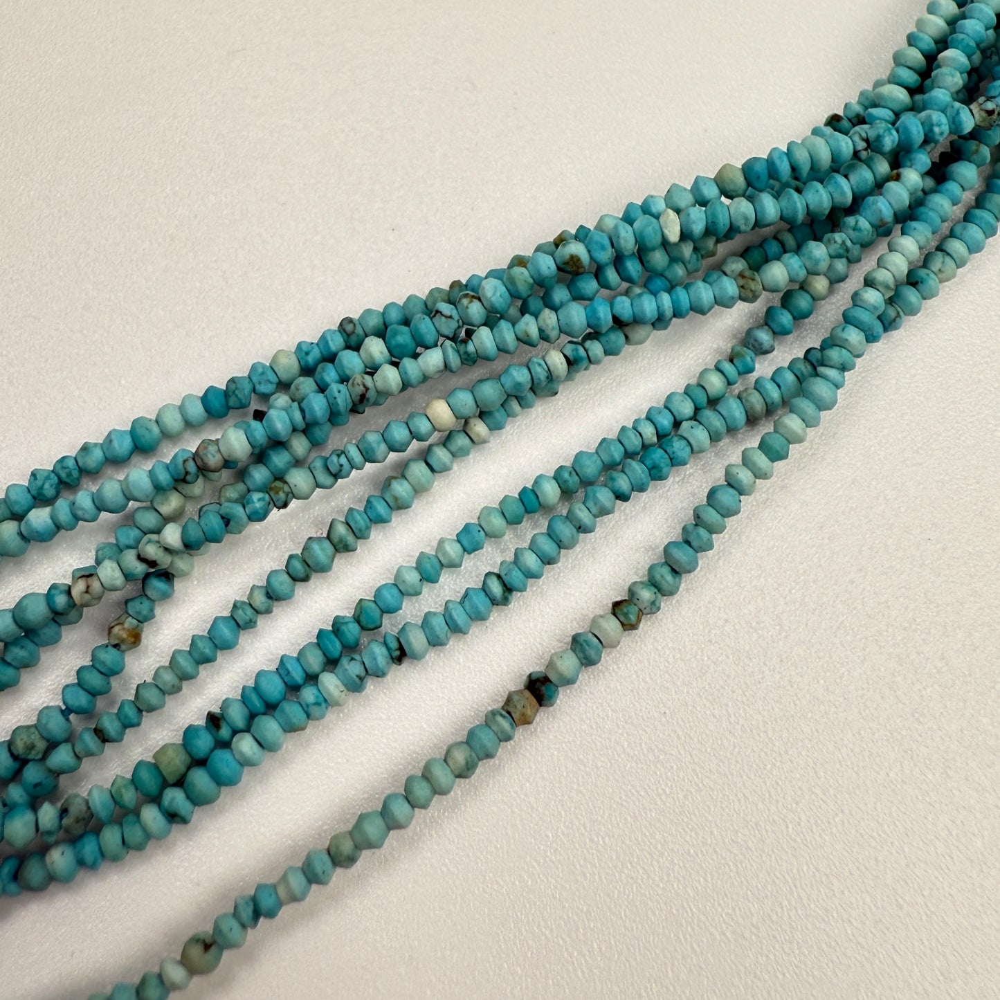 Turquoise Matte 2mm Rustic Rondelle Bead - 15" Strand-The Bead Gallery Honolulu