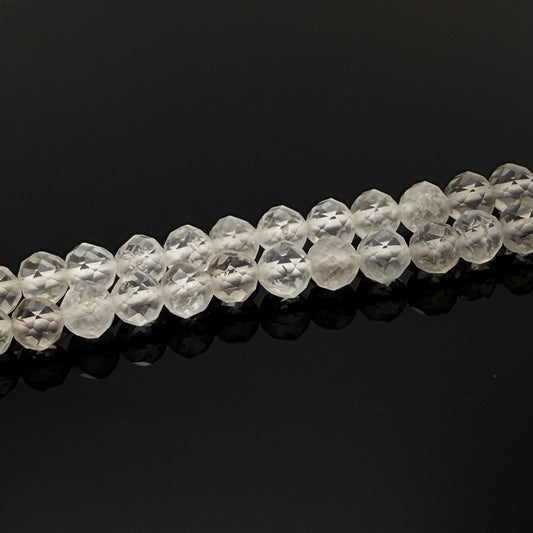 Crystal Quartz 4mm Faceted Round Bead - 7.5" Strand (GEM1320)-The Bead Gallery Honolulu