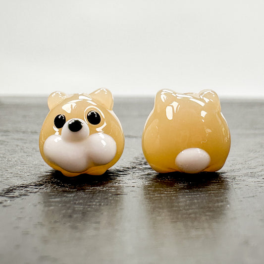 Chibi Beads - Pomeranian Dog Beige-The Bead Gallery Honolulu