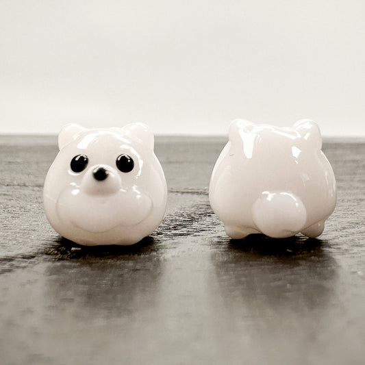 Chibi Beads - Pomeranian Dog White-The Bead Gallery Honolulu