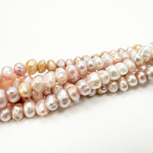 4-5mm Freshwater Pearl Pink Tones Potato Bead - 7.75" Strand (GEM2369)-The Bead Gallery Honolulu