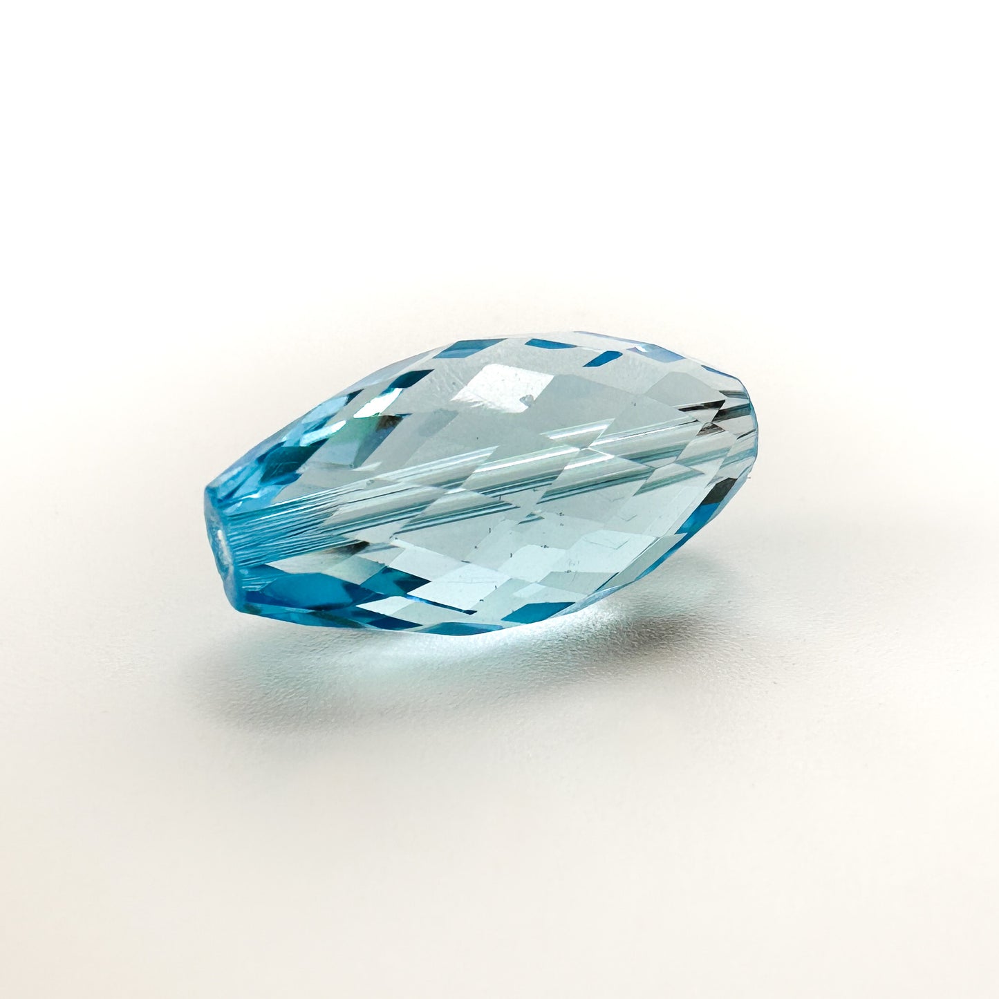 Blue Topaz 17mm Faceted Oval Bead - 1 pc. (P2086)