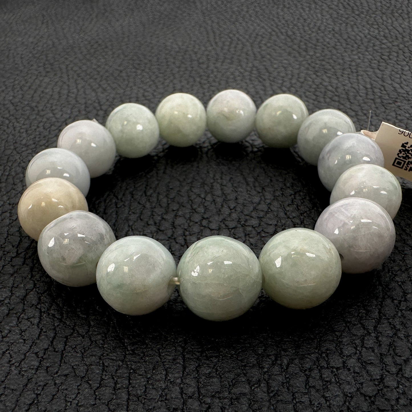 Burmese Jade 13-14mm Smooth Round Stretchy Bracelet (J300)