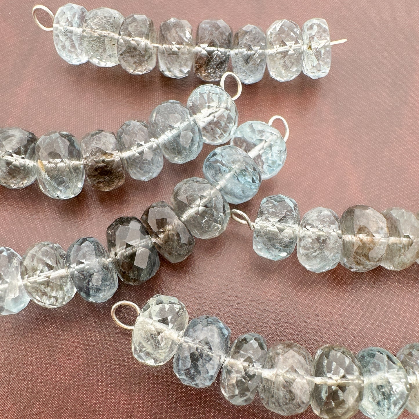 Moss Aquamarine 8mm Faceted Rondelle Bead - (GEM284)