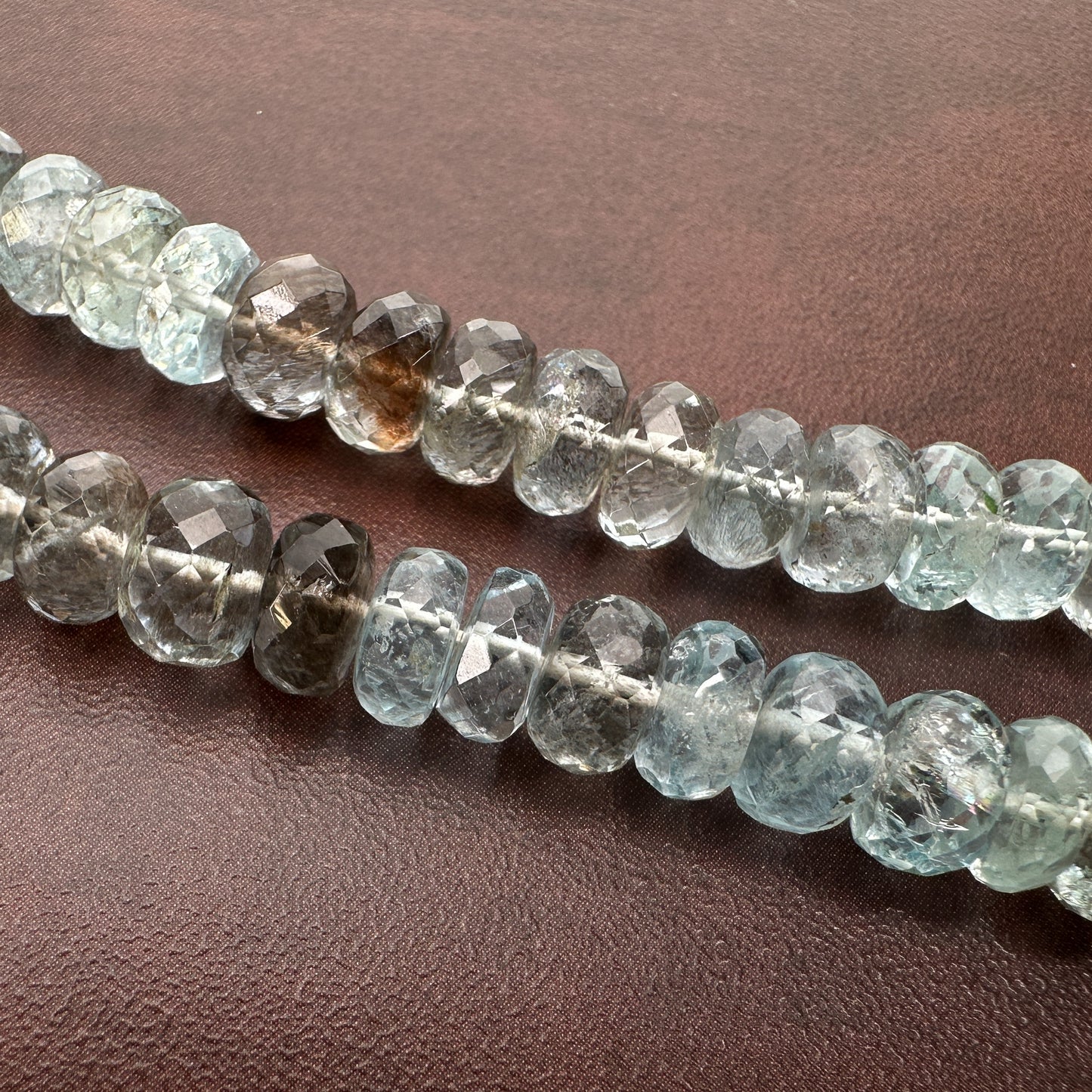 Moss Aquamarine 8mm Faceted Rondelle Bead - (GEM284)