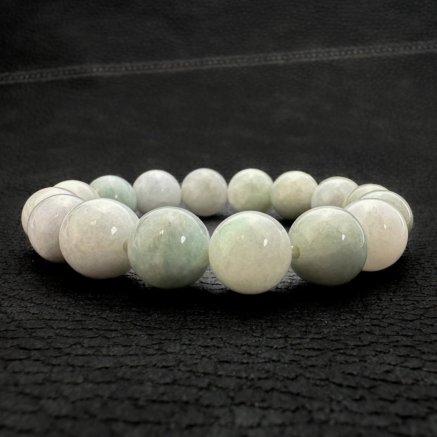 Burmese Jade 12mm Smooth Round Stretchy Bracelet (J296)