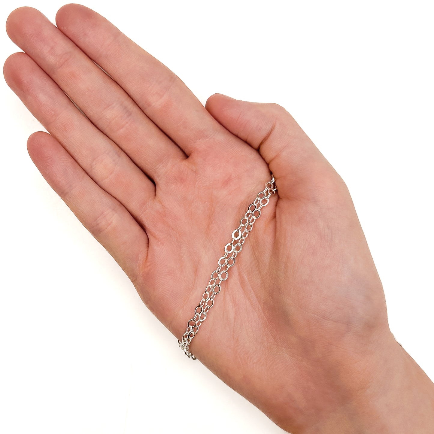 Shiny Flat Oval Cable Chain - Silver | Gold (6 in/CH223)