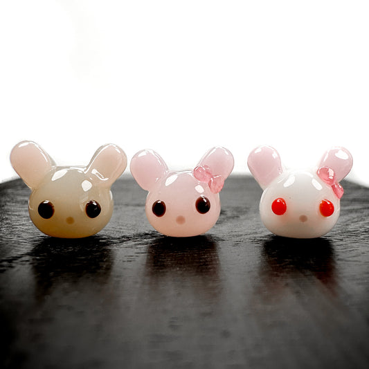 Chibi Handmade Glass Beads - Rabbit (5 Color Options) - 1 pc.-The Bead Gallery Honolulu