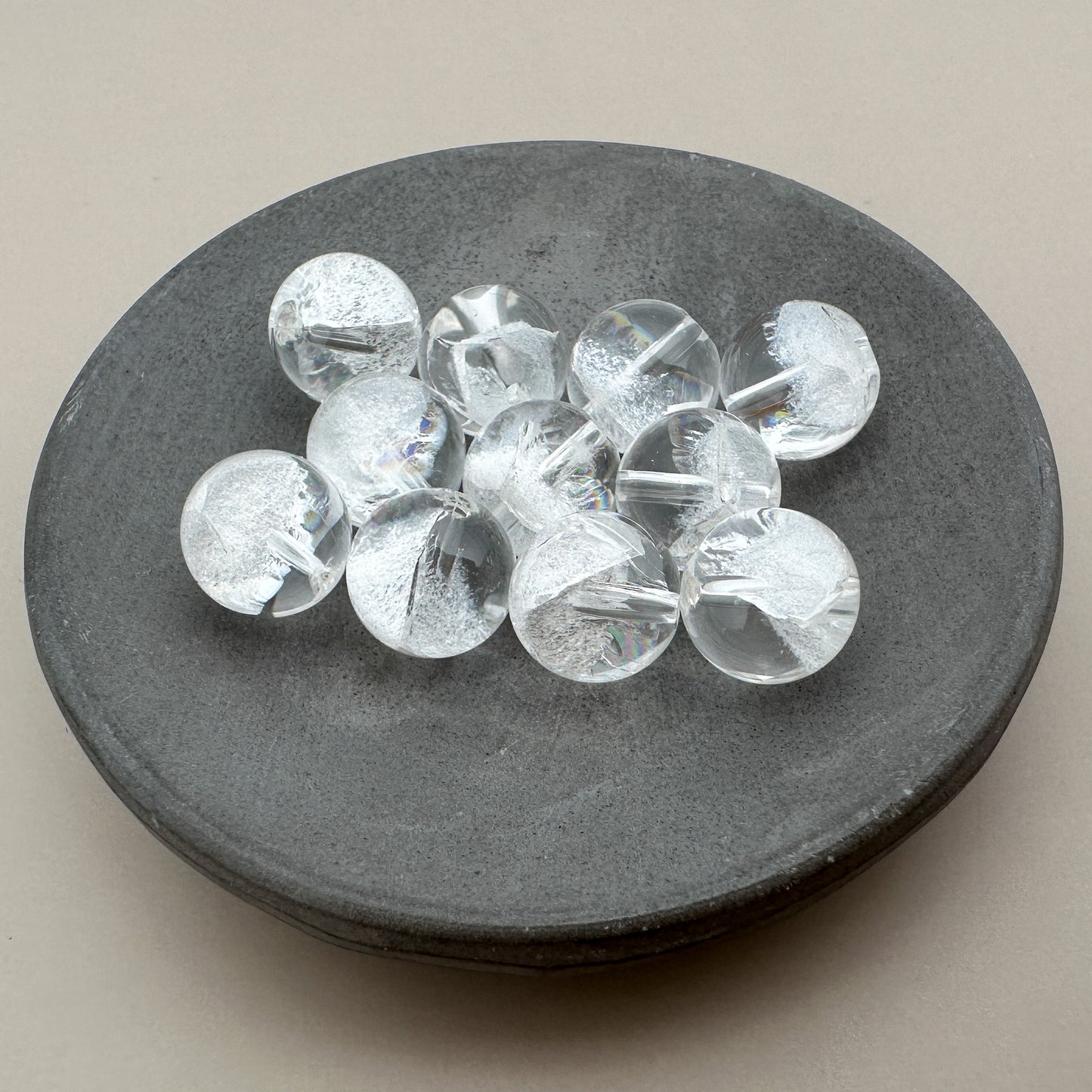 Ice Crystal Quartz 10mm Round Bead - 1 pc. (P3106)