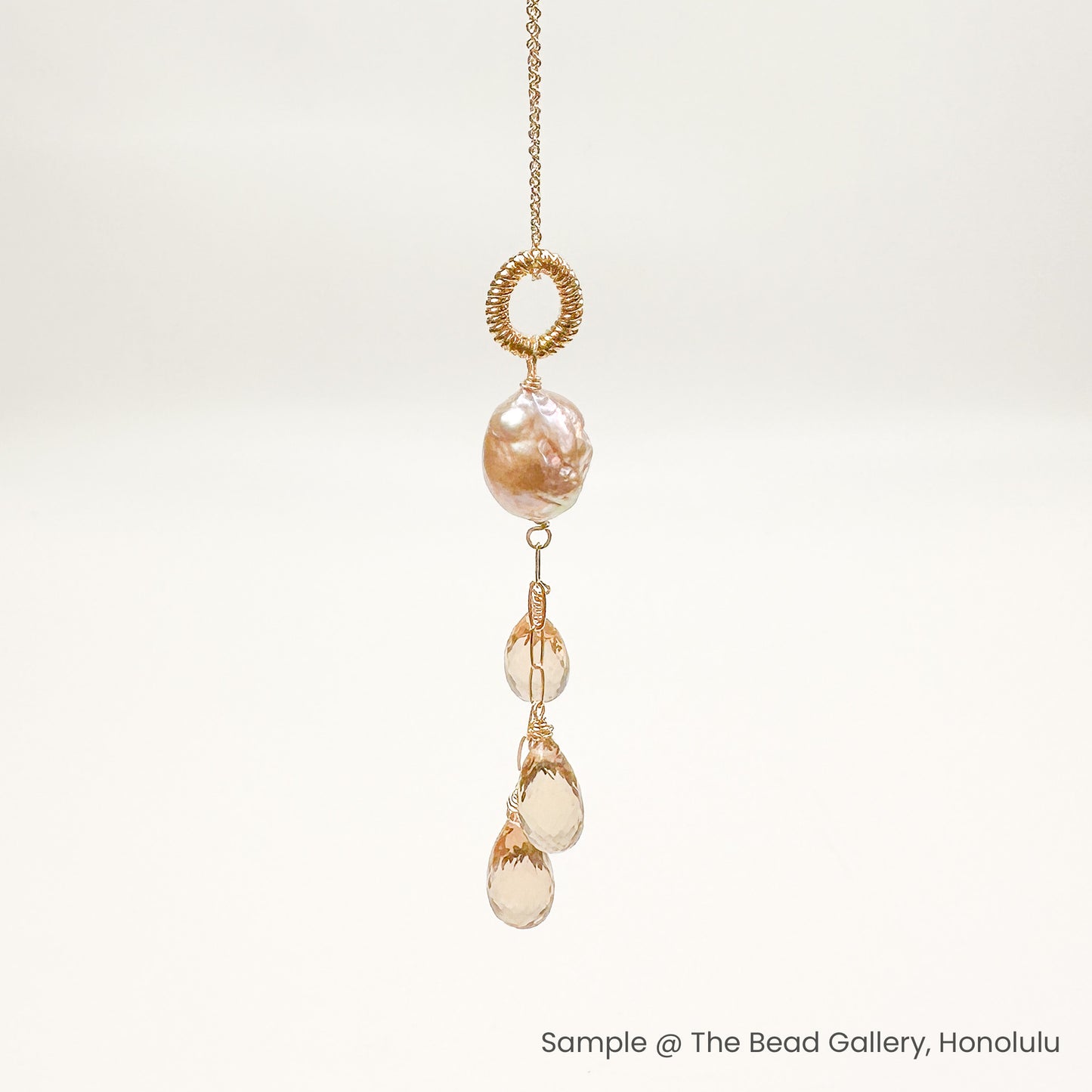 Sage Rose 10-12mm Baroque Drop Freshwater Pearl (2 Quantities Available)-The Bead Gallery Honolulu