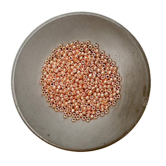 Permanent Finish Rose Gold Metallic Seed Bead - Toho 11/0 Round-The Bead Gallery Honolulu