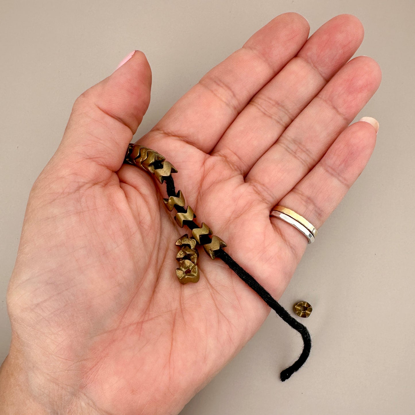 7.5mm "Snake" Rondelle Brass Metal Bead - 10 pcs. (M1917)