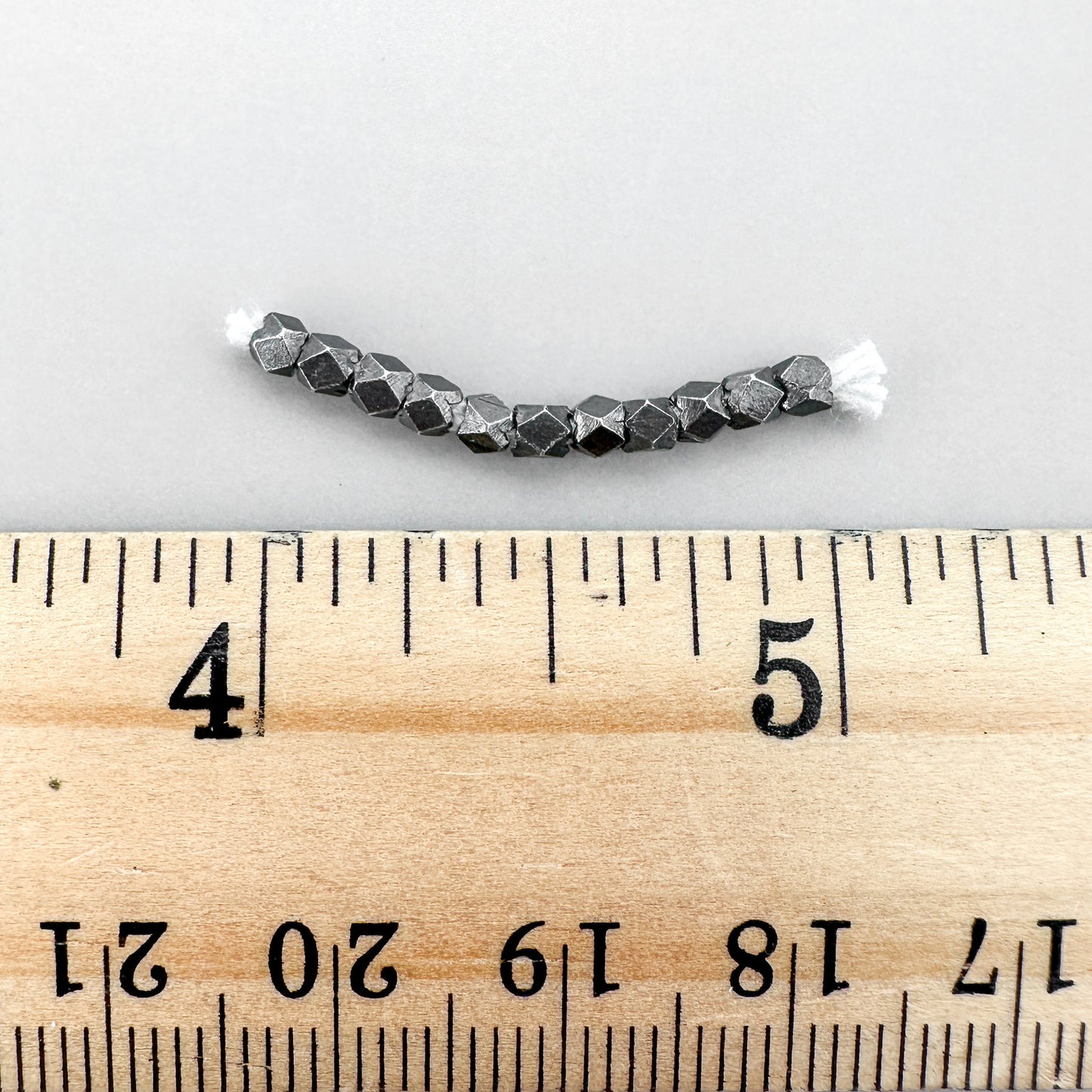3mm Faceted Bead (Oxidized Thai Silver) - 1 INCH (M438)