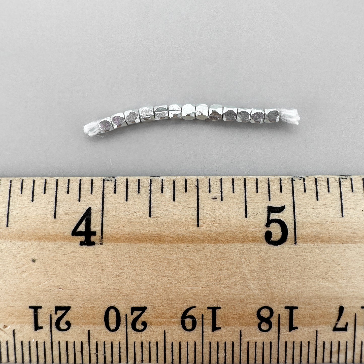 2mm Cornerless Cube Bead (Thai Silver) - 1 INCH (M495)