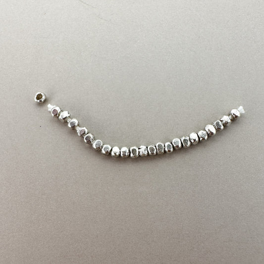 1.5mm Faceted Bead (Thai Silver) - 1 INCH (M176)