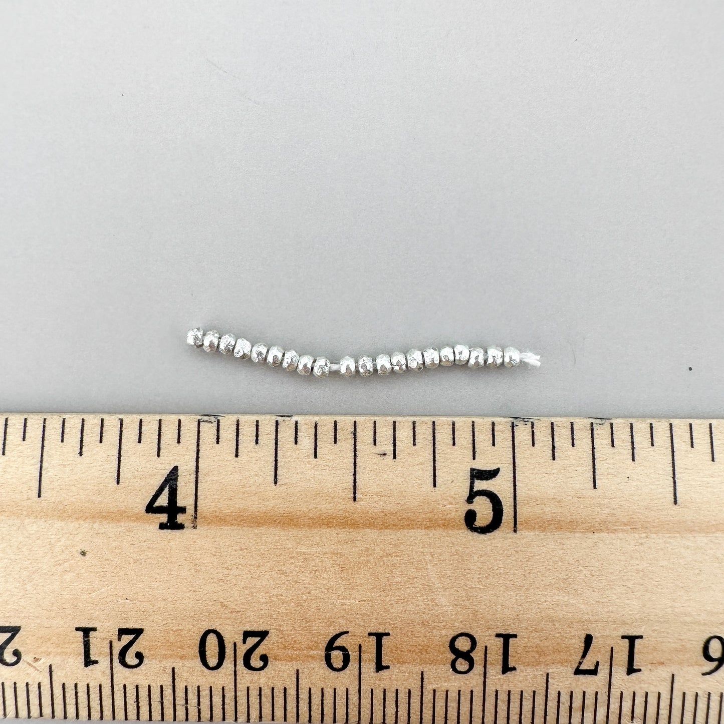 2mm Faceted Bead (Thai Silver) - 1 INCH (M172)
