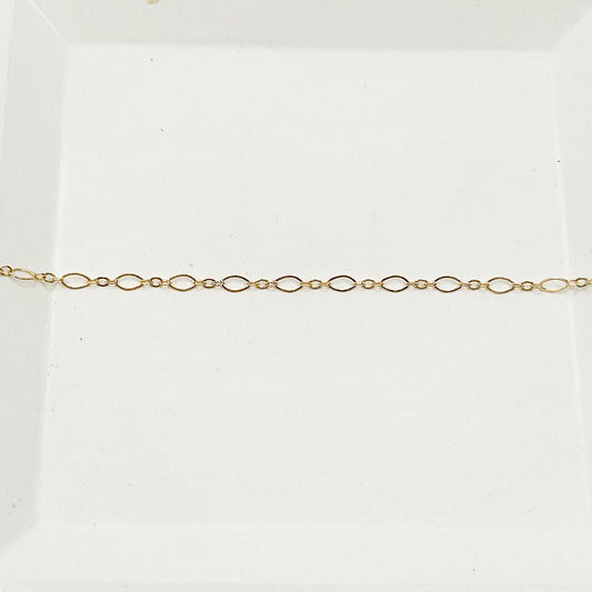 4.7 x 2.7mm Flat Fancy Long and Short Chain - 14k Gold Filled (6 in/CH370)