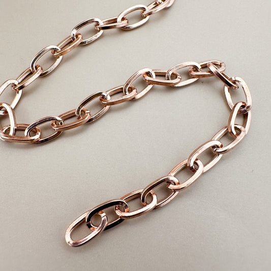 Square Drawn Cable Rose Gold Plated Chain - 1 ft. (CB56)