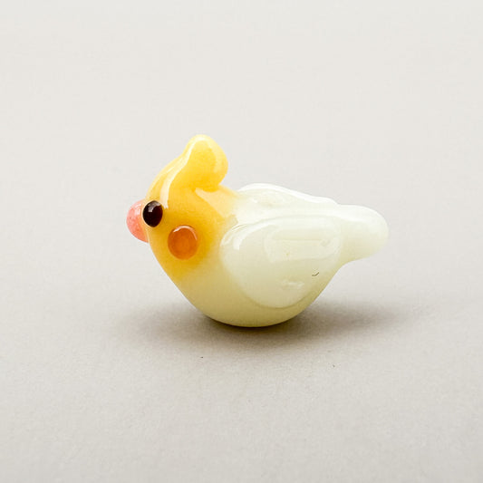 Chibi Handmade Glass Beads - Bird Shape Cockatiel (2 Color Options)