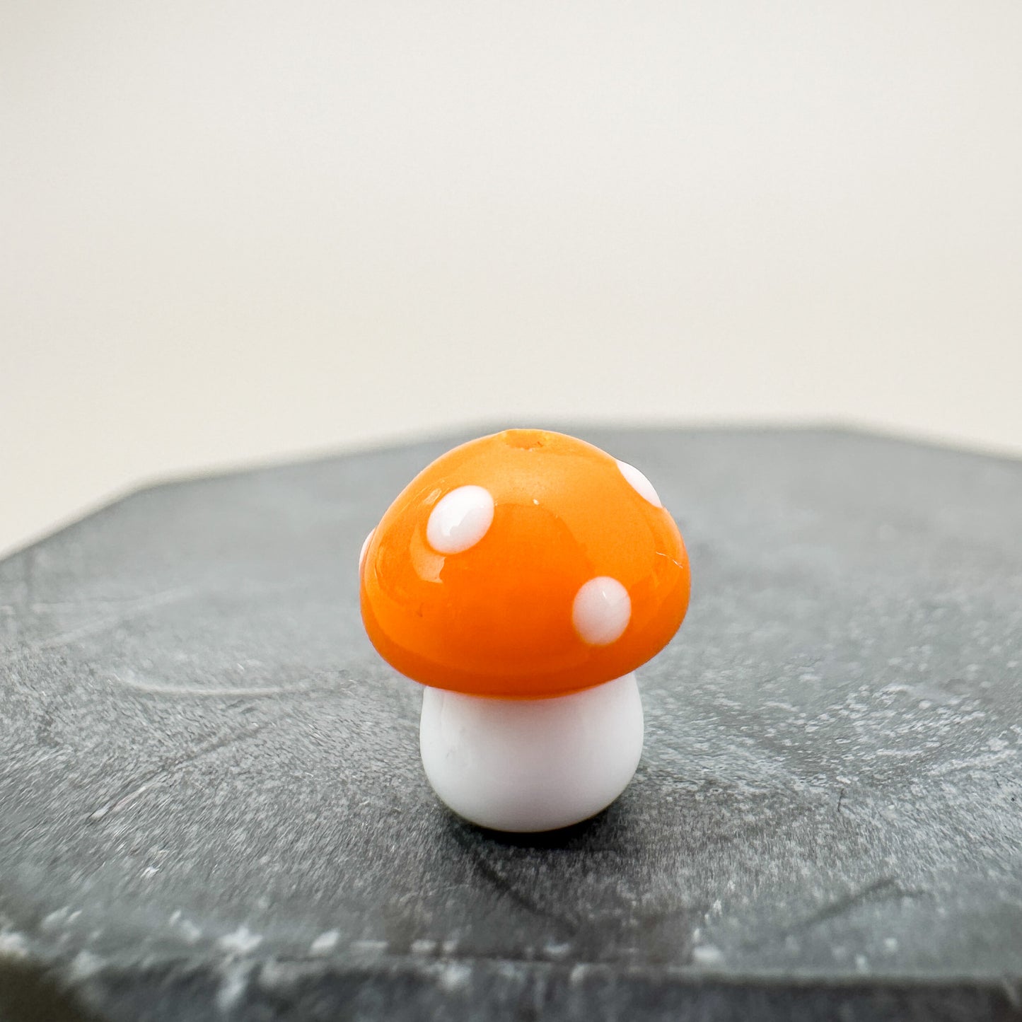 Chibi Handmade Glass Beads - Polka Dot Mushroom (5 Color Options) - 1 pc.