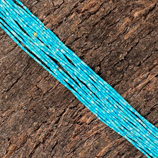 Sleeping Beauty Turquoise 1mm Thin Tube Bead - 14.75" strand-The Bead Gallery Honolulu