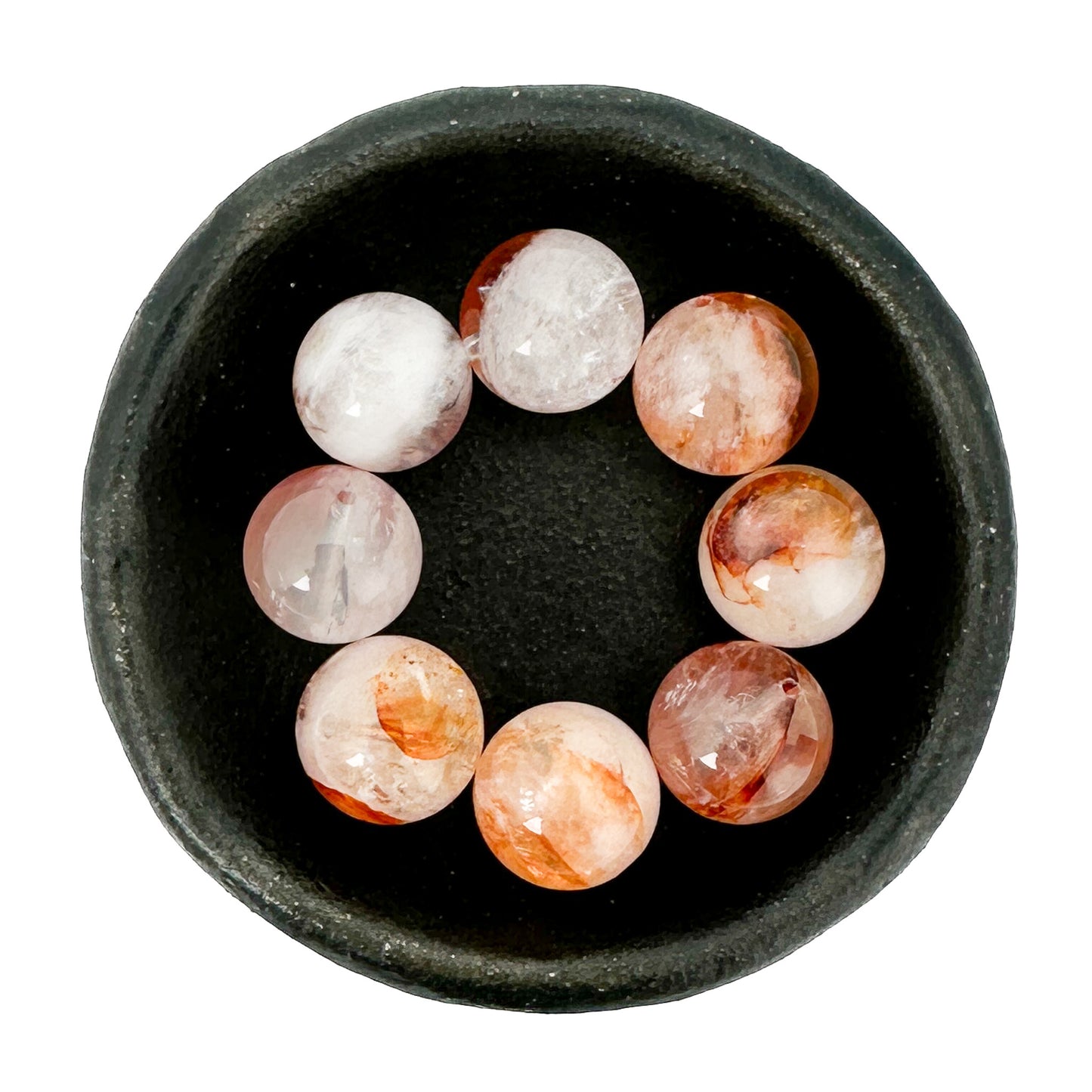 Hematoid in Quartz Dark Orange Smooth Round Bead (3 Size Options) - 1 pc. (P3228)