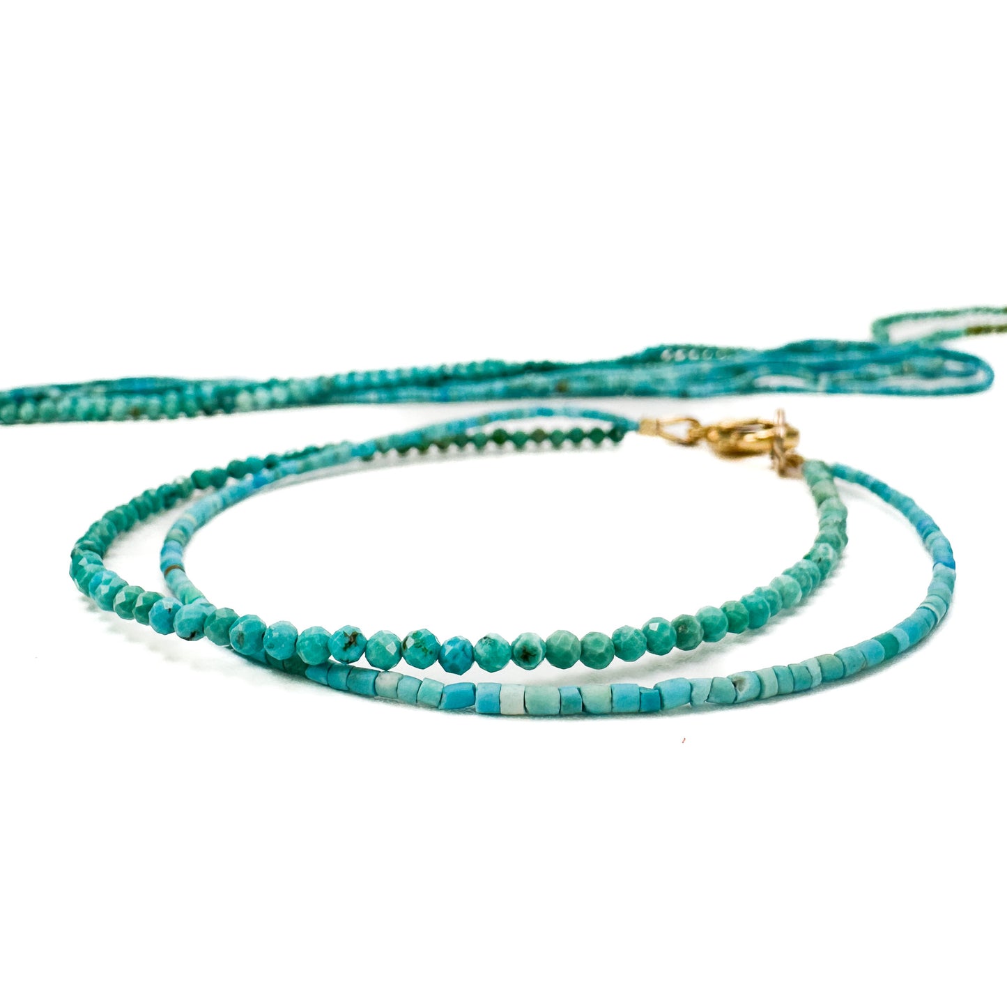 Turquoise Matte 1.5mm Rustic Tube Bead - 13" Strand