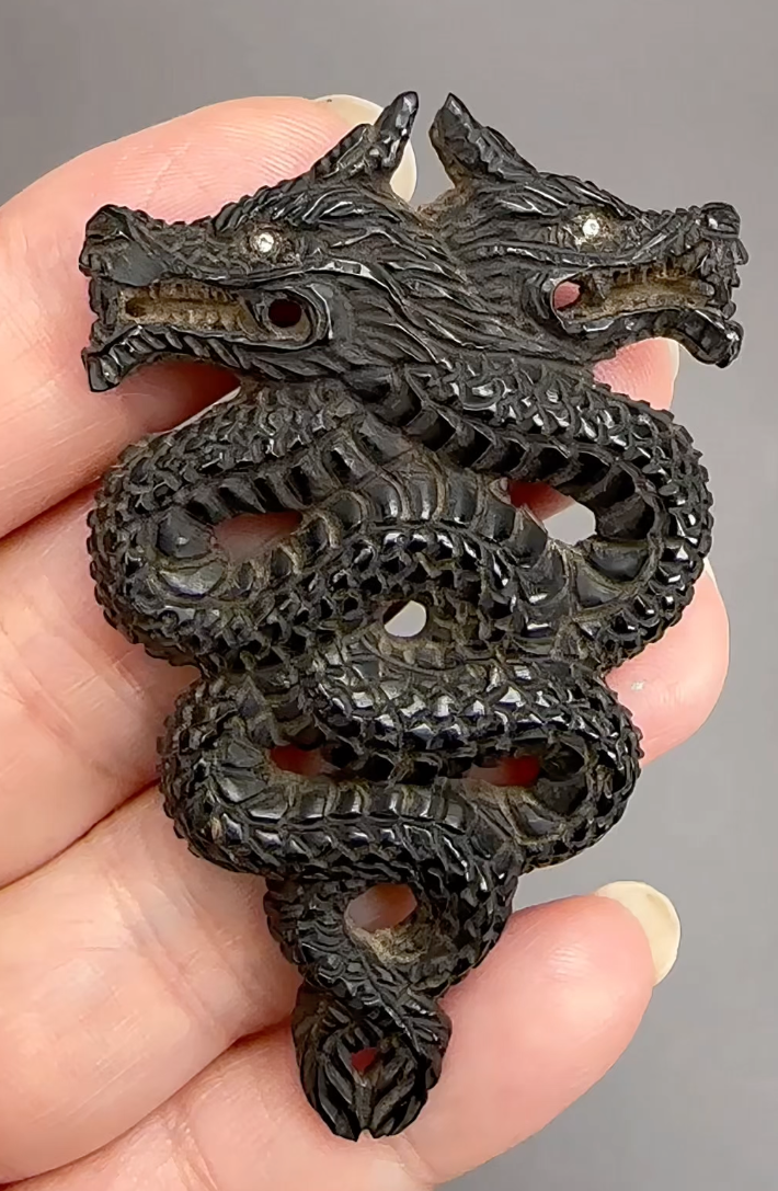 Dragon Pendants - Handcarved & Handpainted Wood from Bali (J261)