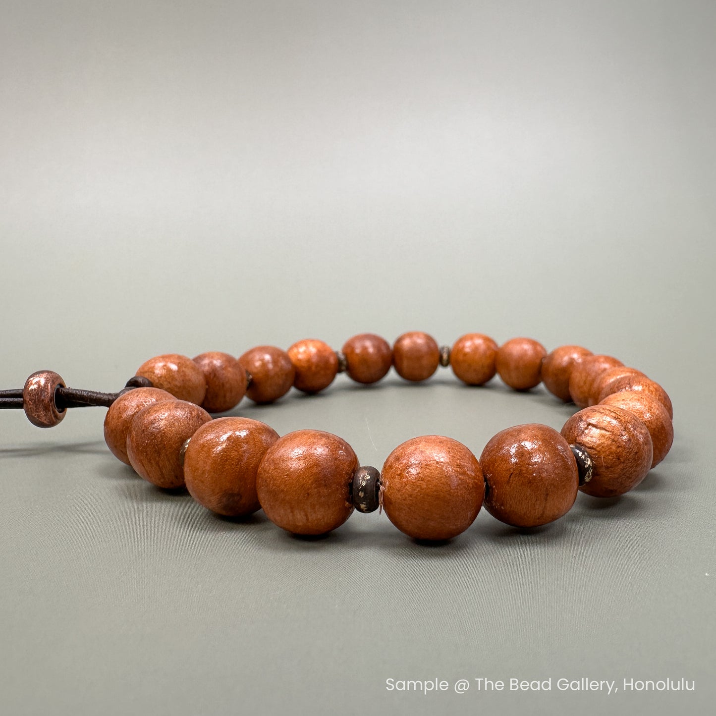 Koa Wood Shiny Smooth Round Bead (2 Size Options) - 1 pc. (P3119)